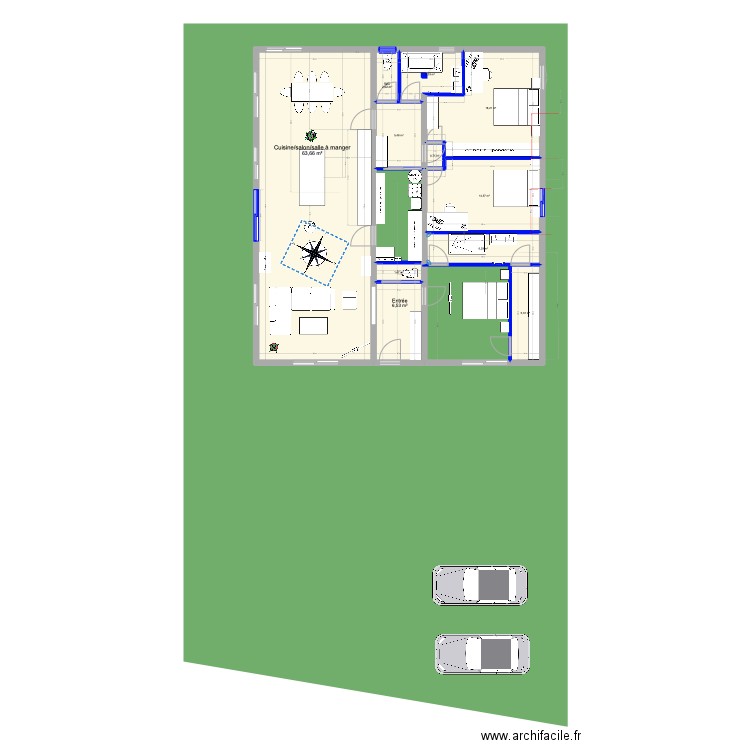 Castelginest 6. Plan de 11 pièces et 129 m2