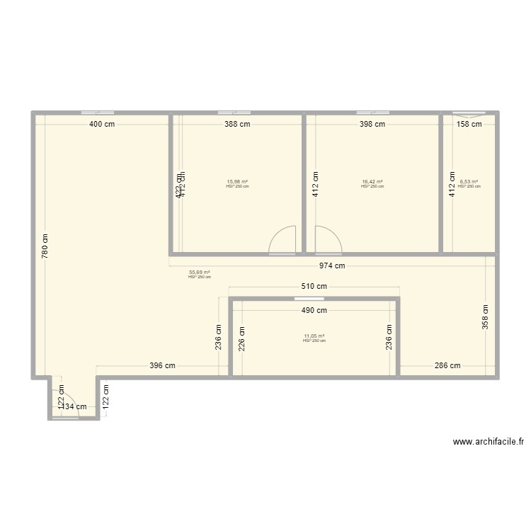 Home. Plan de 5 pièces et 106 m2