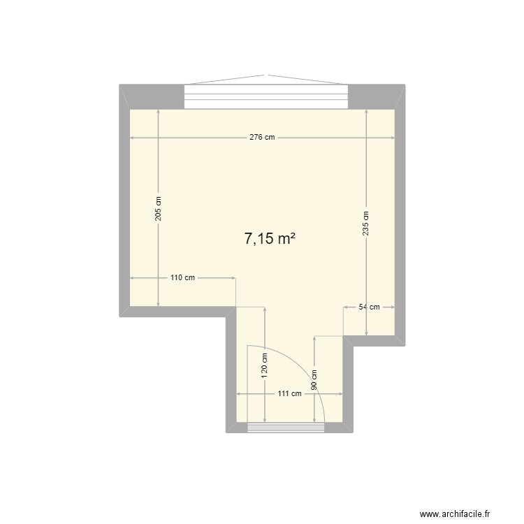 cuisine spada. Plan de 1 pièce et 7 m2