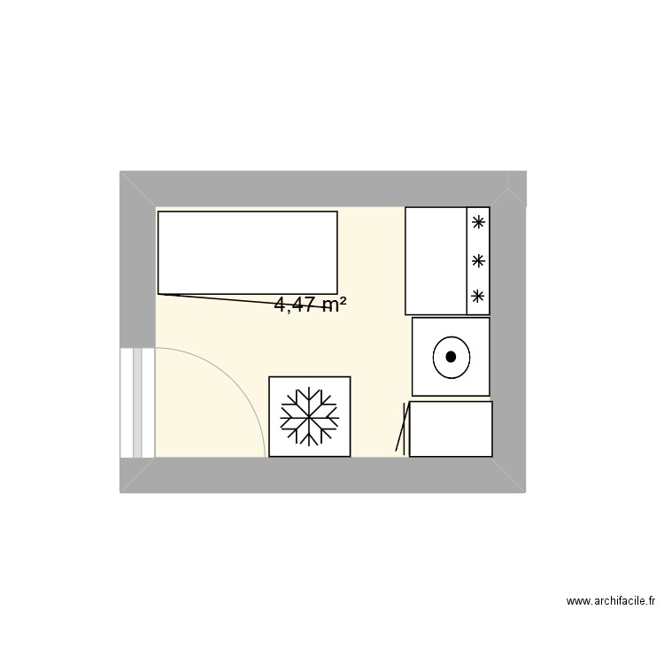 celier. Plan de 1 pièce et 4 m2