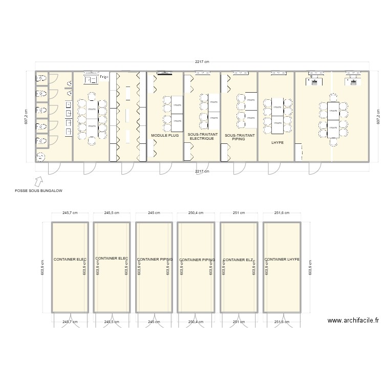 LHYFE CHANTIER LE CHEYLAS. Plan de 20 pièces et 214 m2