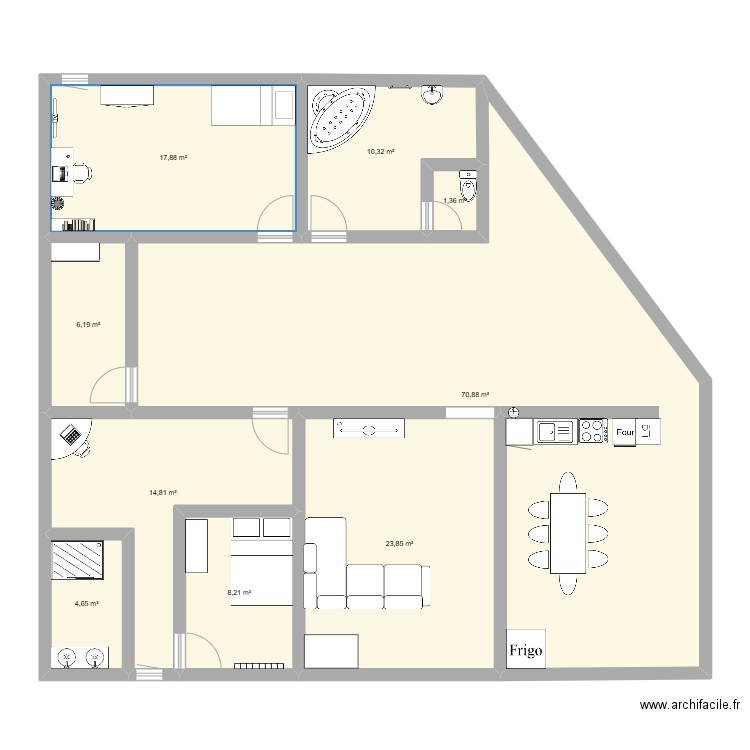 maison essai 1. Plan de 9 pièces et 158 m2