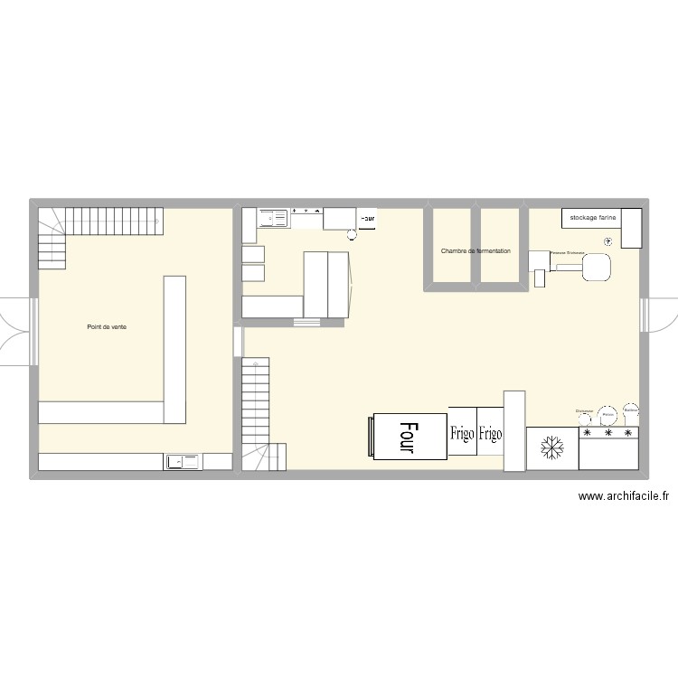 Puaux Yalaan. Plan de 4 pièces et 132 m2