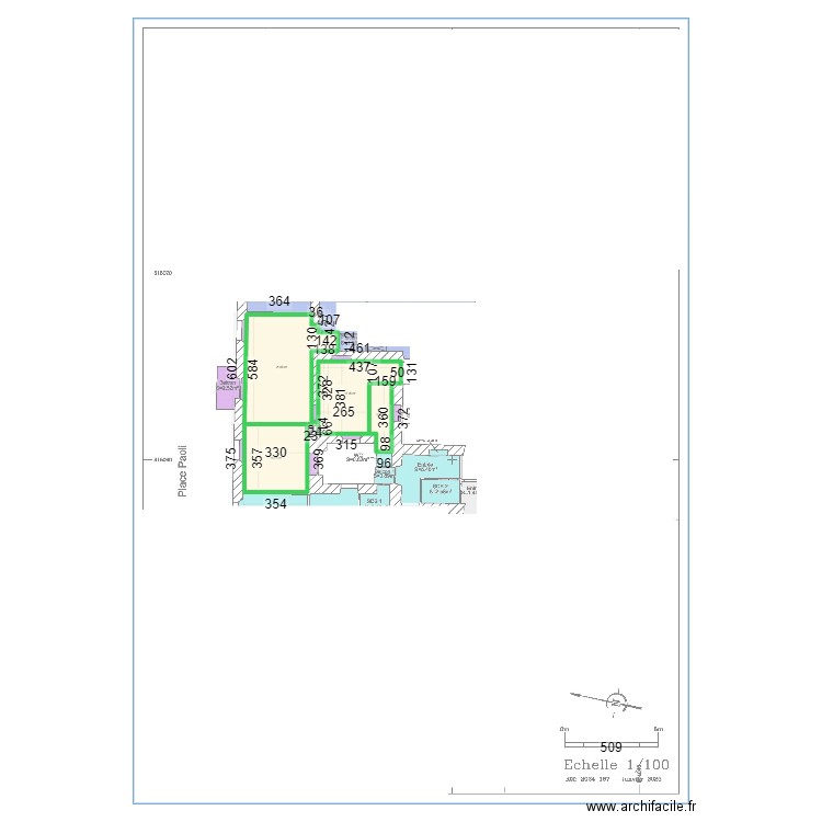 apt Sacco 2 Piccioni. Plan de 4 pièces et 49 m2