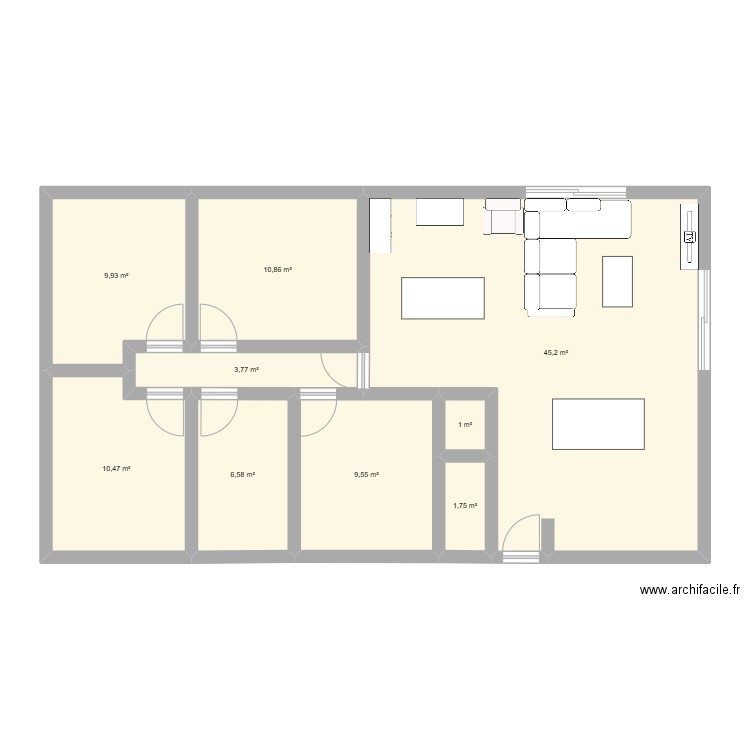 Maison Salles. Plan de 9 pièces et 99 m2