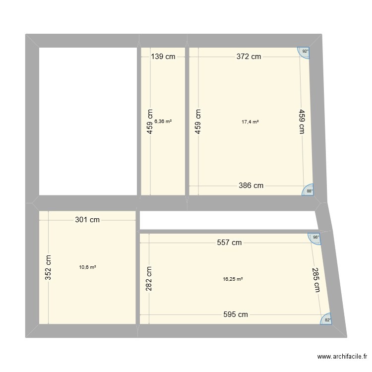 plan n 1. Plan de 4 pièces et 51 m2