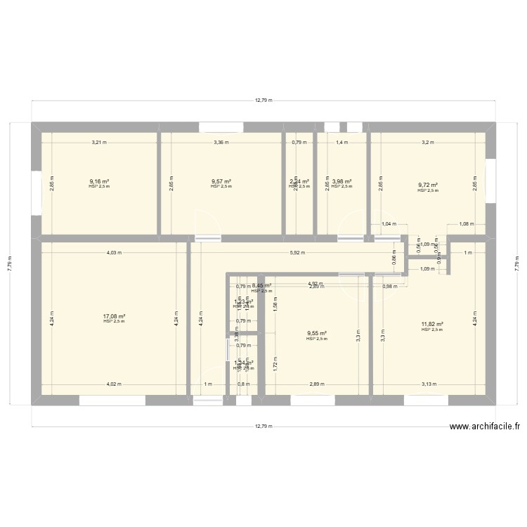 PLAN CHARLEVALE TONY. Plan de 11 pièces et 84 m2