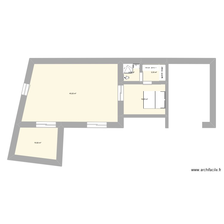 guerilleros vierge - version 2. Plan de 8 pièces et 120 m2