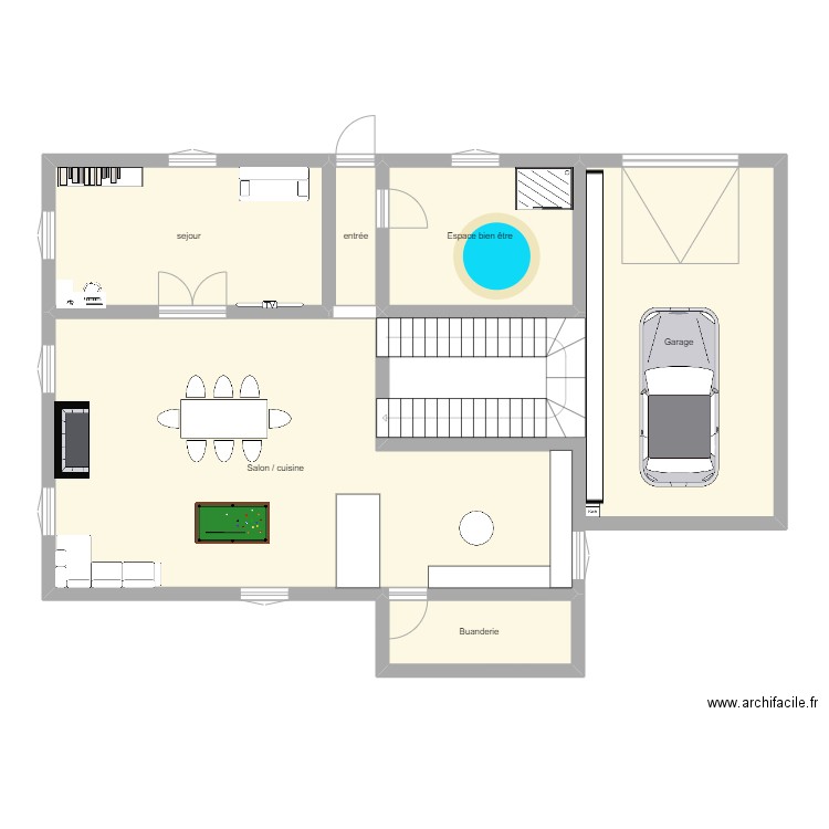 maison . Plan de 6 pièces et 111 m2