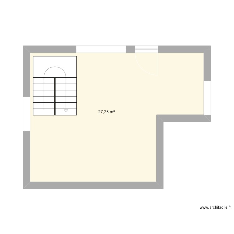 PHF. Plan de 1 pièce et 27 m2