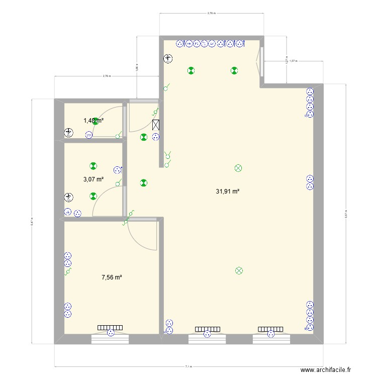 23 cesar aleman 2. Plan de 4 pièces et 44 m2