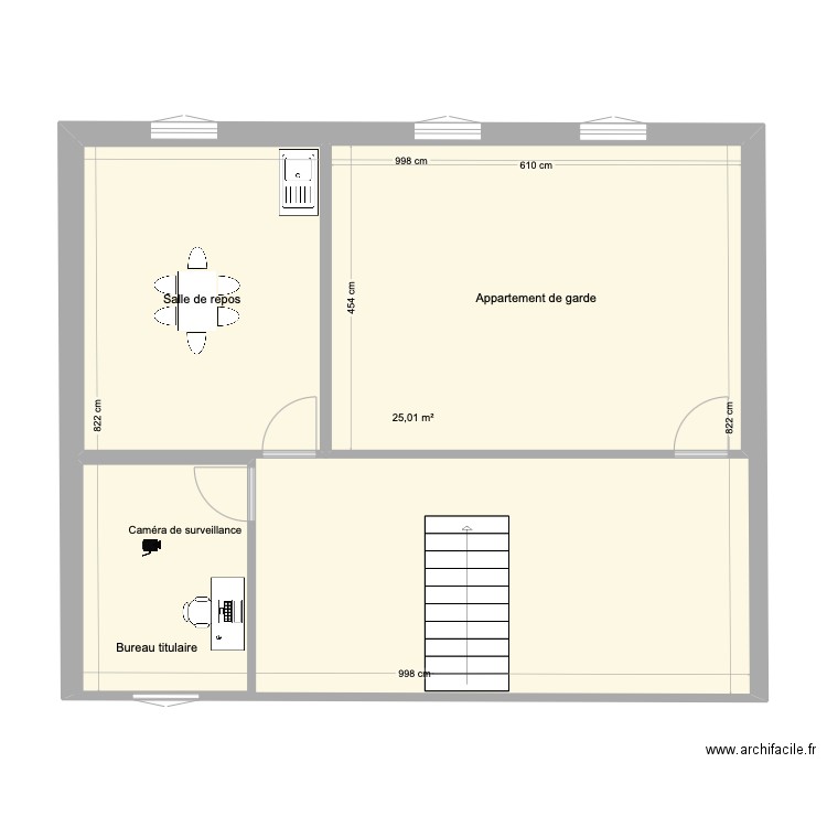 Plan local étage. Plan de 4 pièces et 134 m2