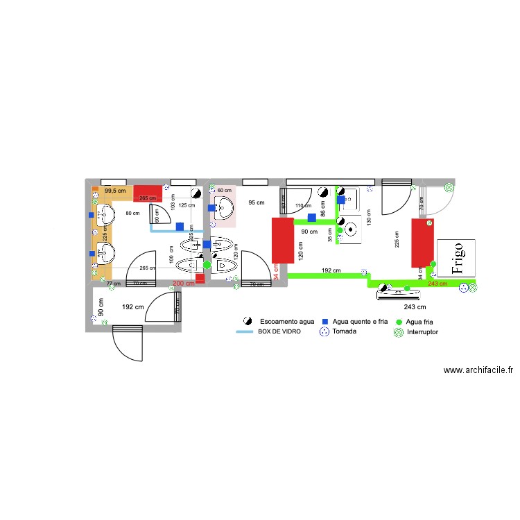 Banheiros & Area de Serrviço 2. Plan de 1 pièce et 6 m2