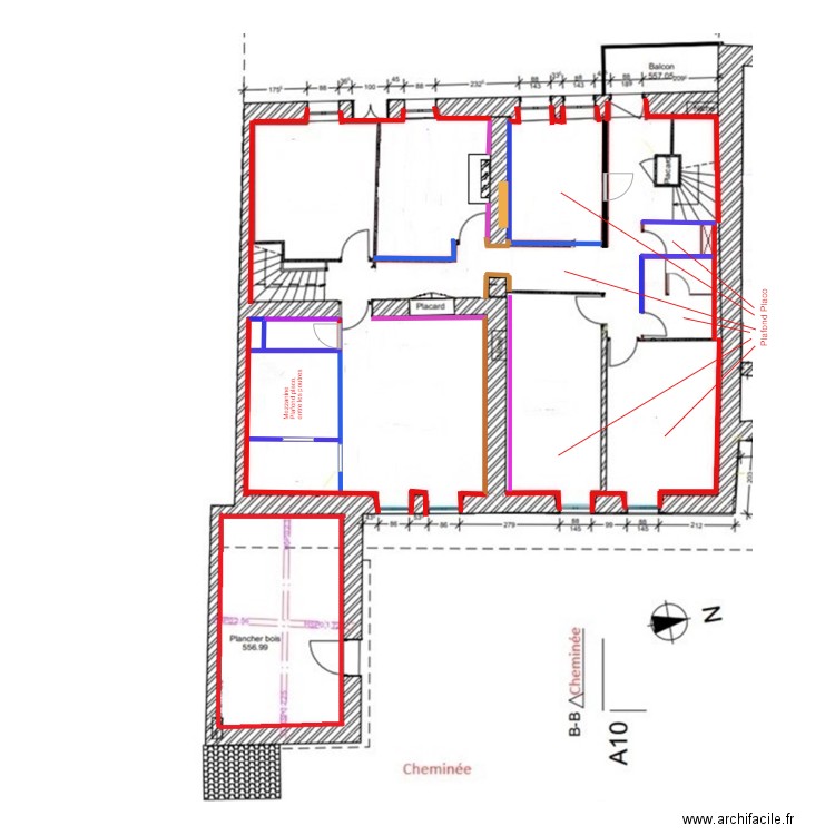 2024-06-10-1er Etage Schéma cloison/isolation . Plan de 0 pièce et 0 m2