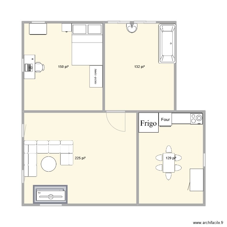 123. Plan de 4 pièces et 59 m2