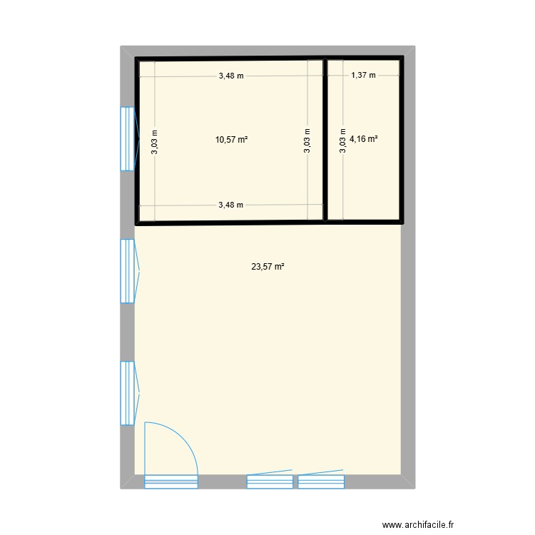 Labedan 3. Plan de 3 pièces et 54 m2