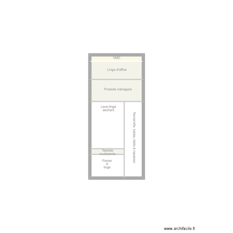 Facade buanderie 1. Plan de 7 pièces et 2 m2