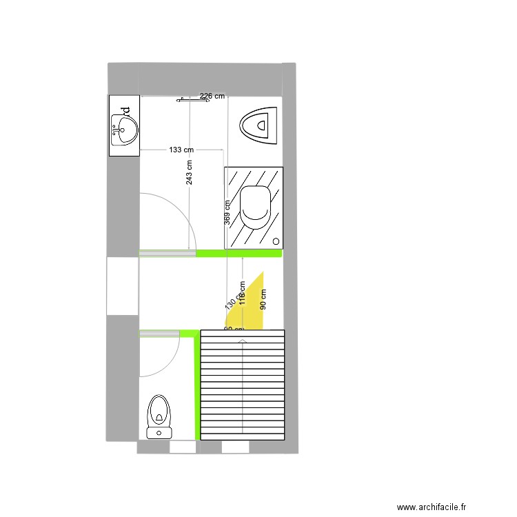 salle de bain wc. Plan de 0 pièce et 0 m2