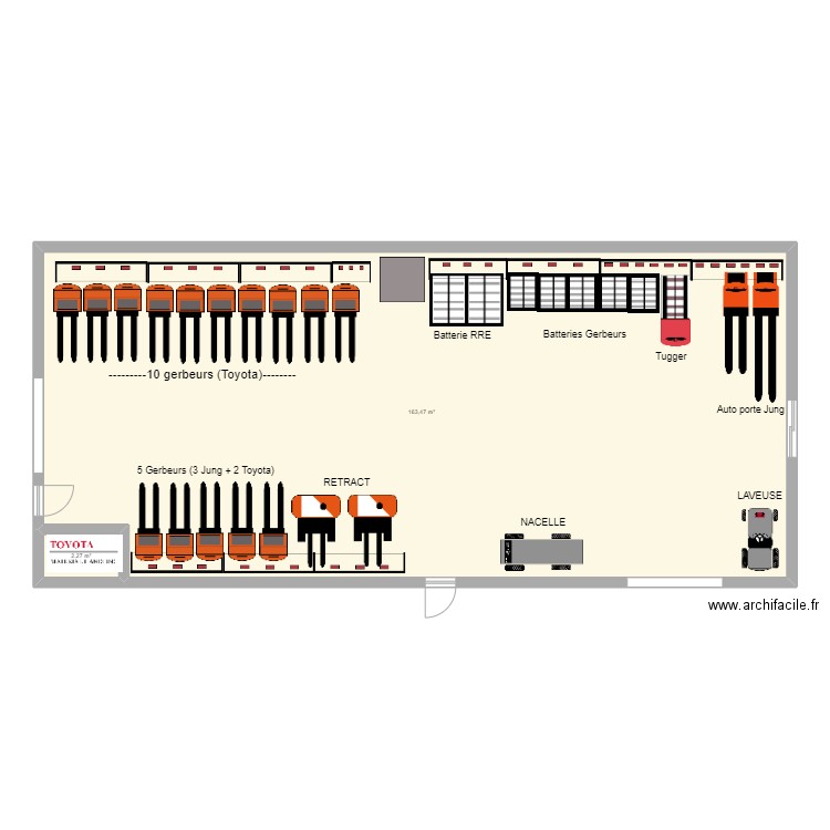 SDC Bedee. Plan de 2 pièces et 166 m2