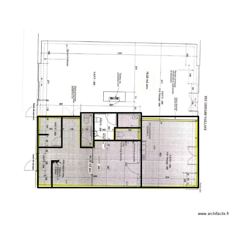 47210-croquis 121 m²  rdc. Plan de 6 pièces et 45 m2