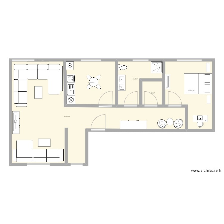  boujibar . Plan de 5 pièces et 146 m2