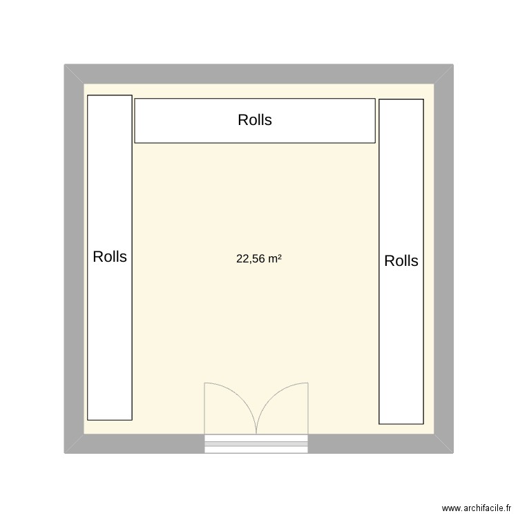 réserve magasin. Plan de 1 pièce et 23 m2