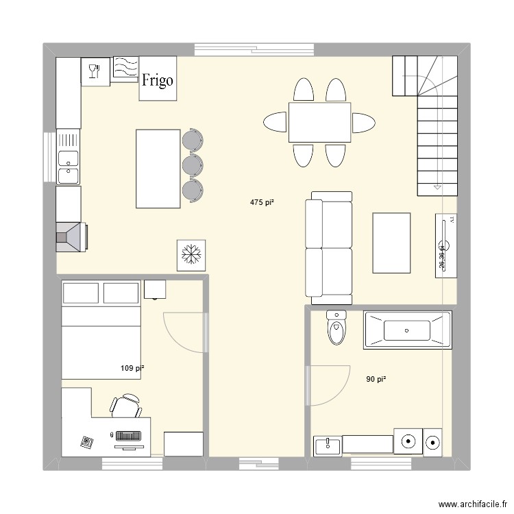 plan nouvelle maison. Plan de 3 pièces et 63 m2