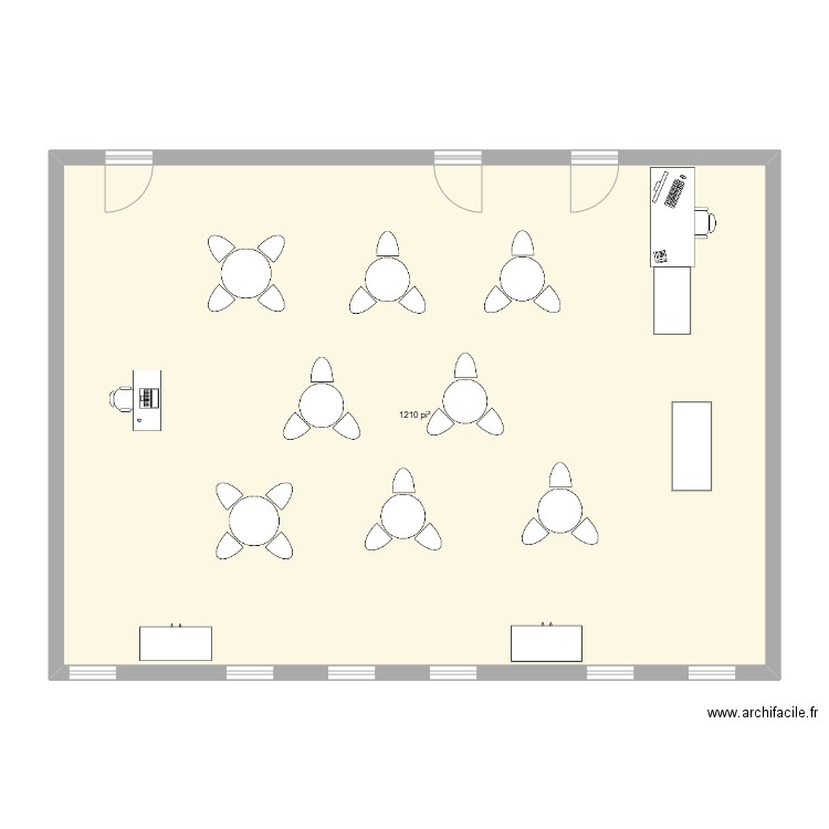 la classe. Plan de 1 pièce et 112 m2