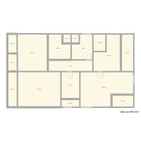 plan de 3 chambres salon  