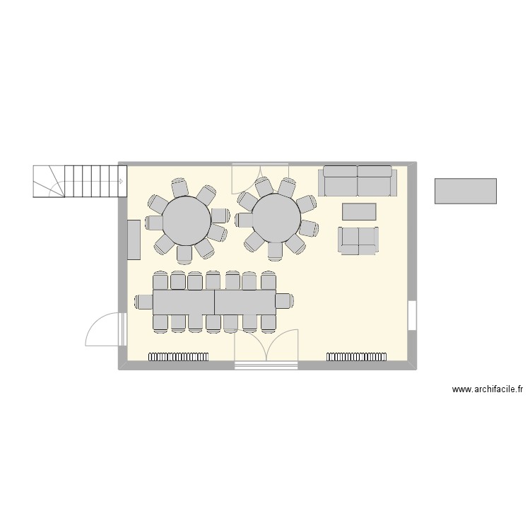 Ecuries V3. Plan de 1 pièce et 49 m2