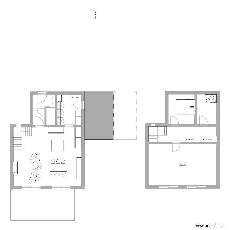 Chelui. Plan de 1 pièce et 31 m2