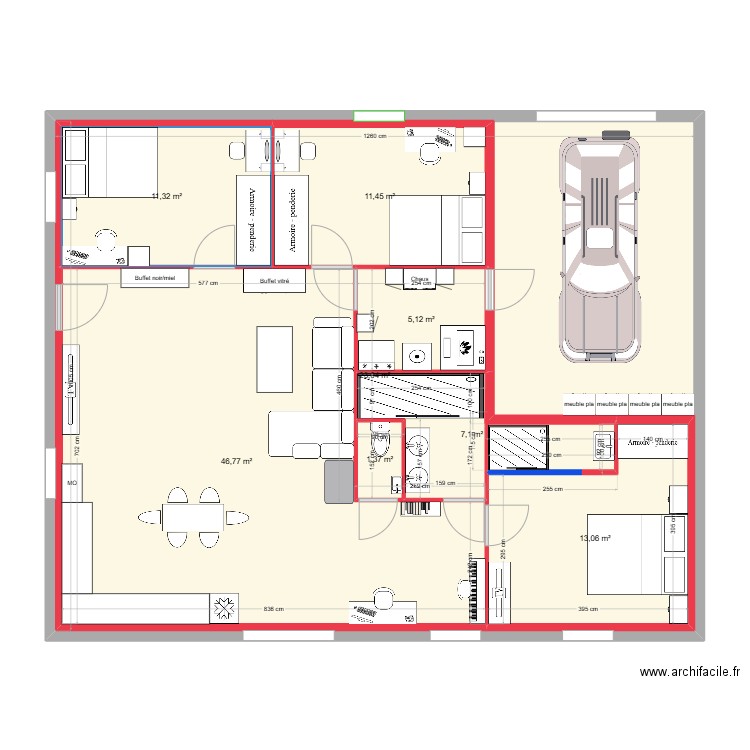 maison charnay. Plan de 8 pièces et 223 m2