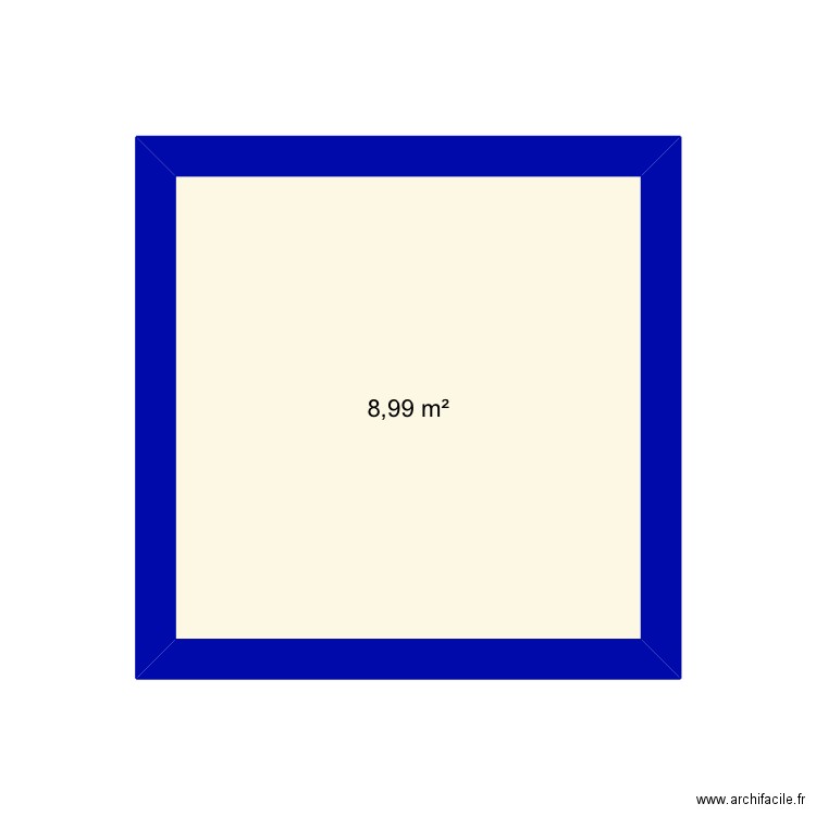 Maison. Plan de 1 pièce et 9 m2