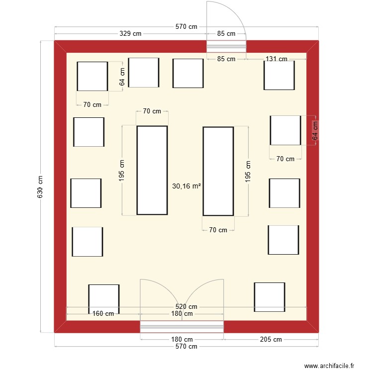 salle Expo 2. Plan de 1 pièce et 30 m2