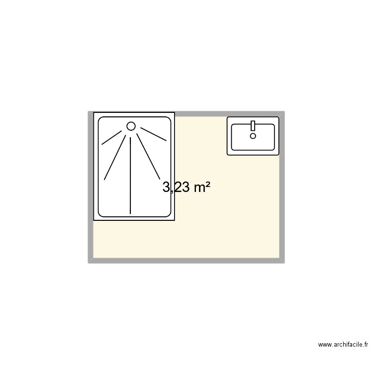 sdb juju. Plan de 1 pièce et 3 m2