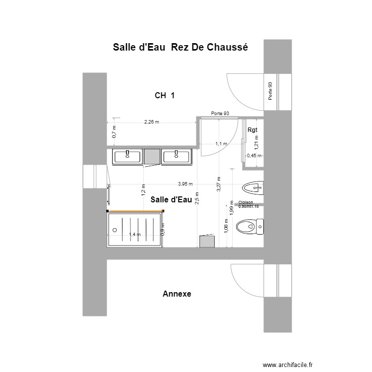 Salle d'eau R de Ch,. Plan de 0 pièce et 0 m2