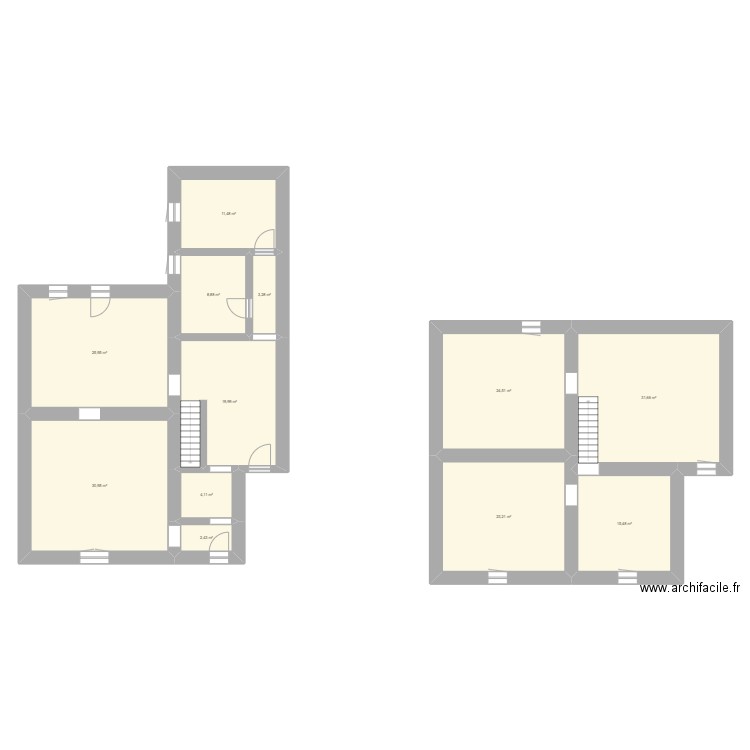 plan actuel maison . Plan de 12 pièces et 202 m2