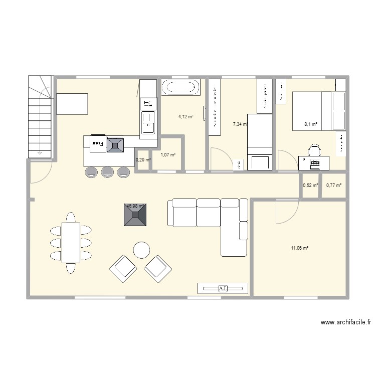 MAISON 2. Plan de 9 pièces et 80 m2