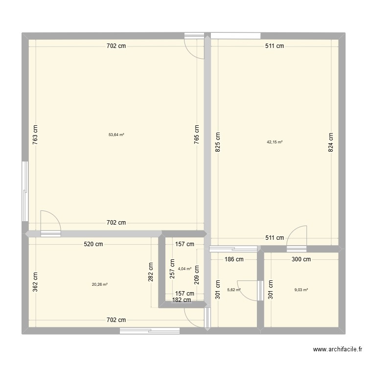 Fromagerie troglo . Plan de 6 pièces et 135 m2