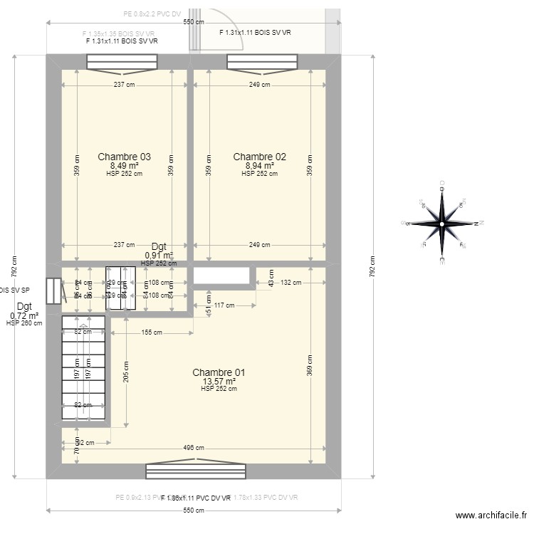 ML24012910 NOULEZ. Plan de 15 pièces et 89 m2