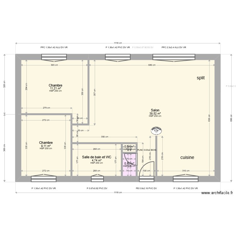  ML25003361  POMPON. Plan de 8 pièces et 131 m2