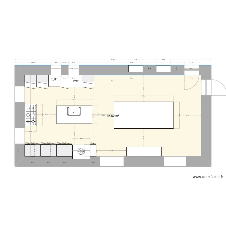 Cuisine Resaurie 2. Plan de 1 pièce et 37 m2