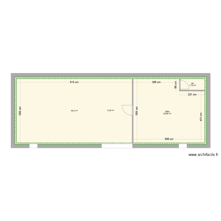 labo leslie. Plan de 4 pièces et 156 m2