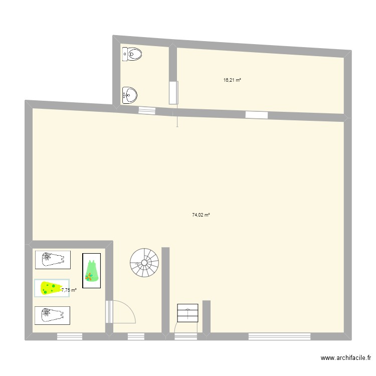 projet mam. Plan de 3 pièces et 98 m2