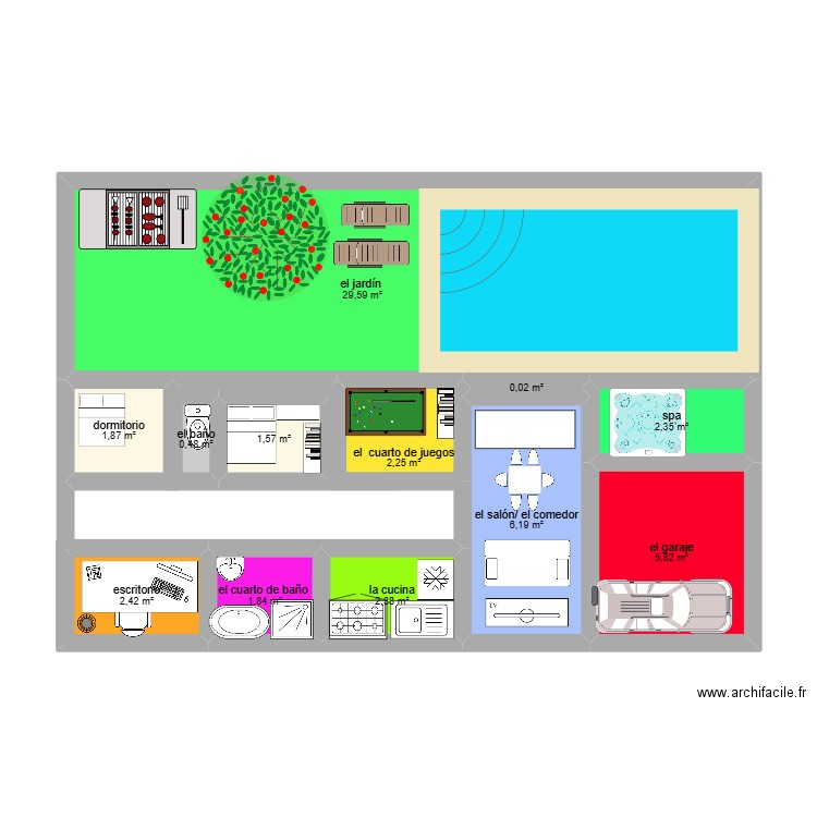 Ma maison idéale. Plan de 12 pièces et 57 m2