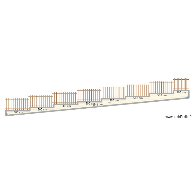 clôture . Plan de 1 pièce et 38 m2