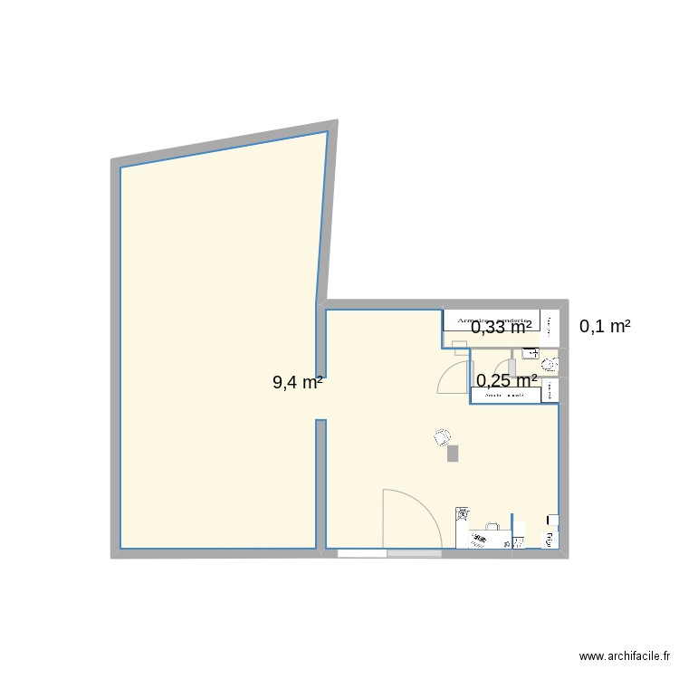 magasin plan justine. Plan de 4 pièces et 10 m2