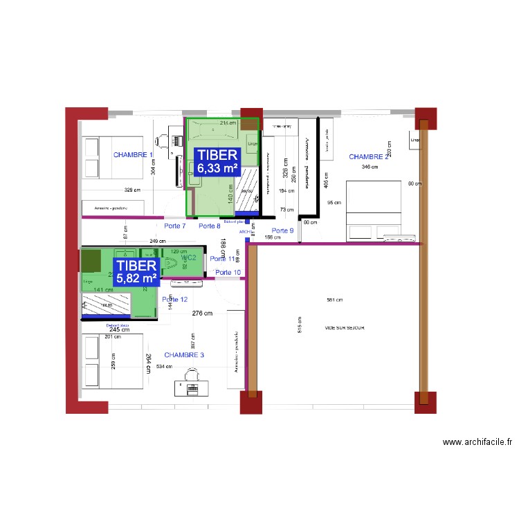 ETAGE 2. Plan de 2 pièces et 12 m2