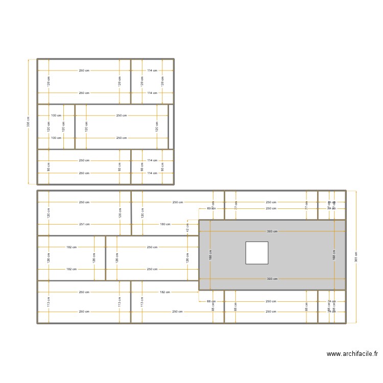 calpinage plafond. Plan de 18 pièces et 41 m2