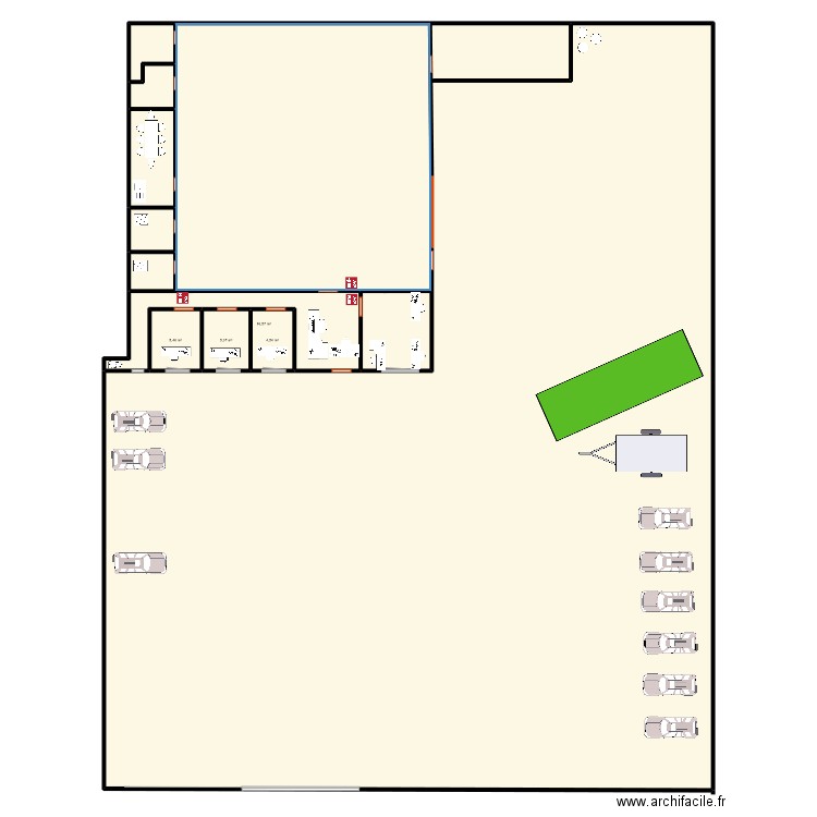 MS P1. Plan de 12 pièces et 823 m2